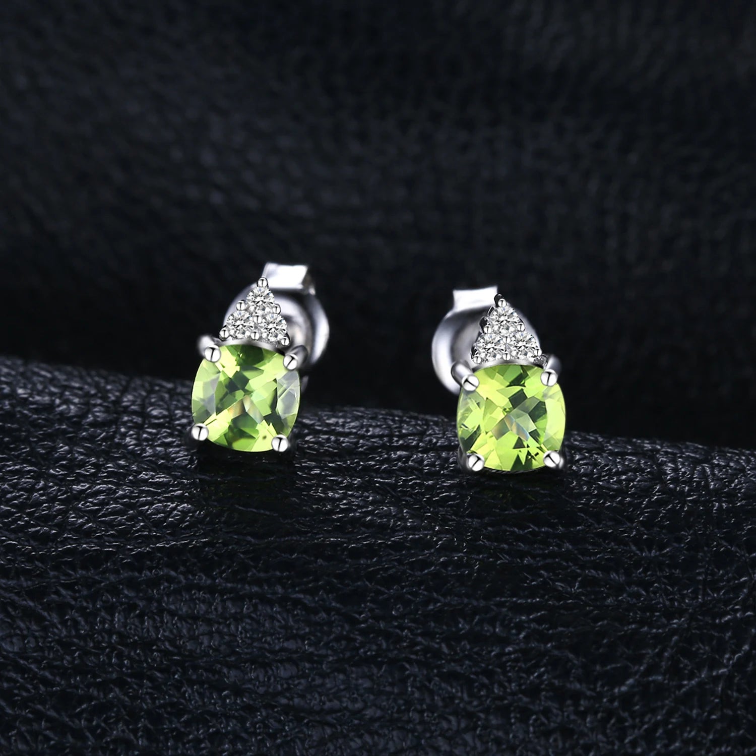 Elegant 1.3Ct Natural Peridot Stud Earrings in 925 Sterling Silver - A Perfect Gift for Women on Any Occasion