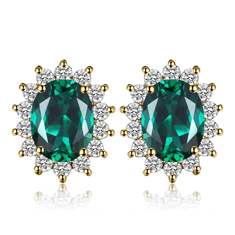 Exquisite Blue Topaz and Ruby 925 Sterling Silver Stud Earrings with Classic Star Design - Inspired by Princess Diana