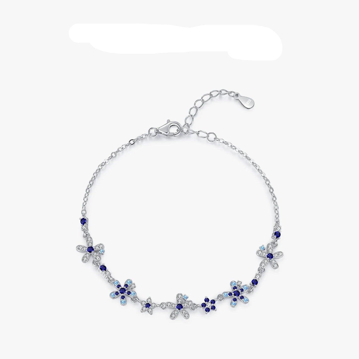 Exquisite 925 Sterling Silver Floral Pave CZ Bracelet - A Trendy Luxury Jewelry Gift for Women