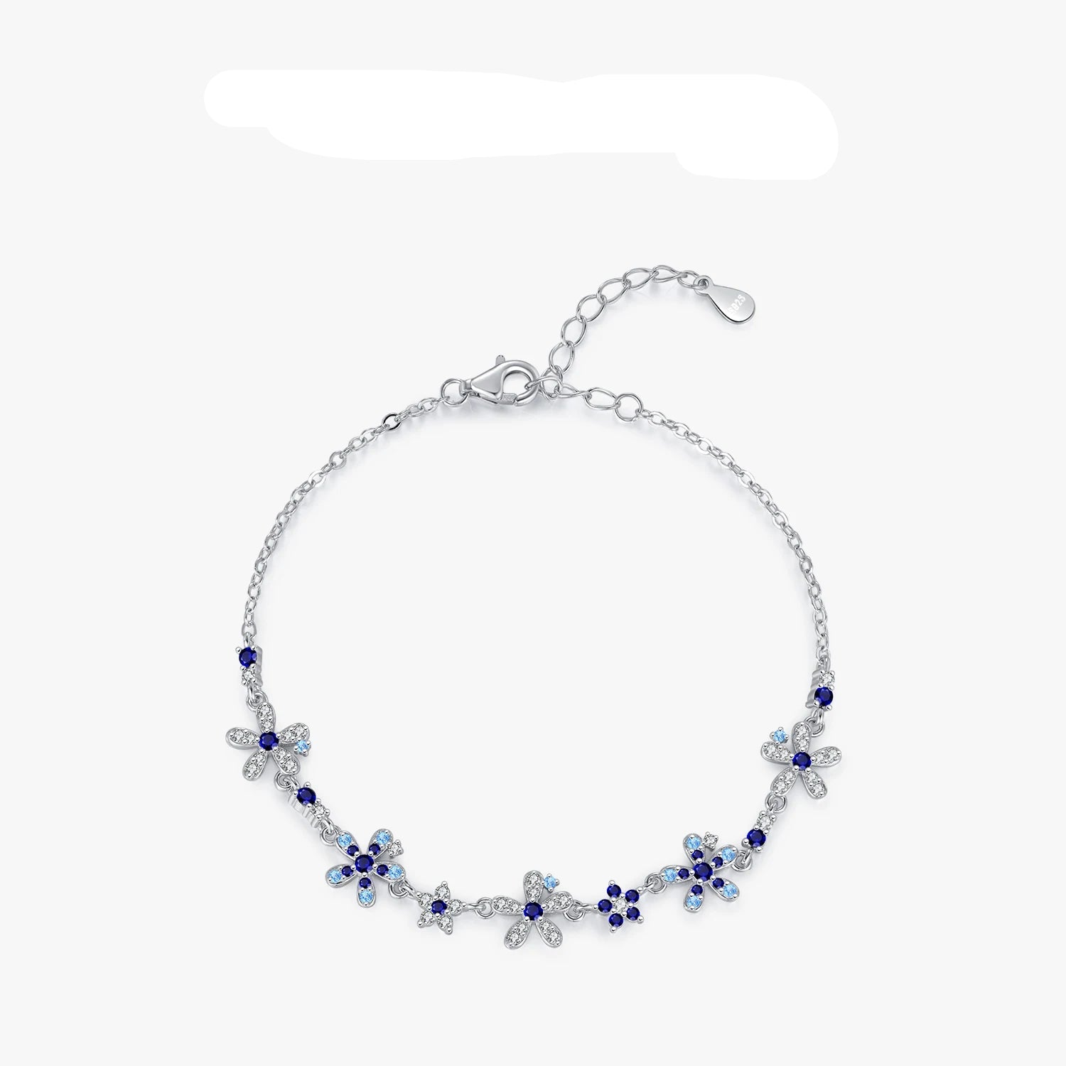 Exquisite 925 Sterling Silver Floral Pave CZ Bracelet - A Trendy Luxury Jewelry Gift for Women