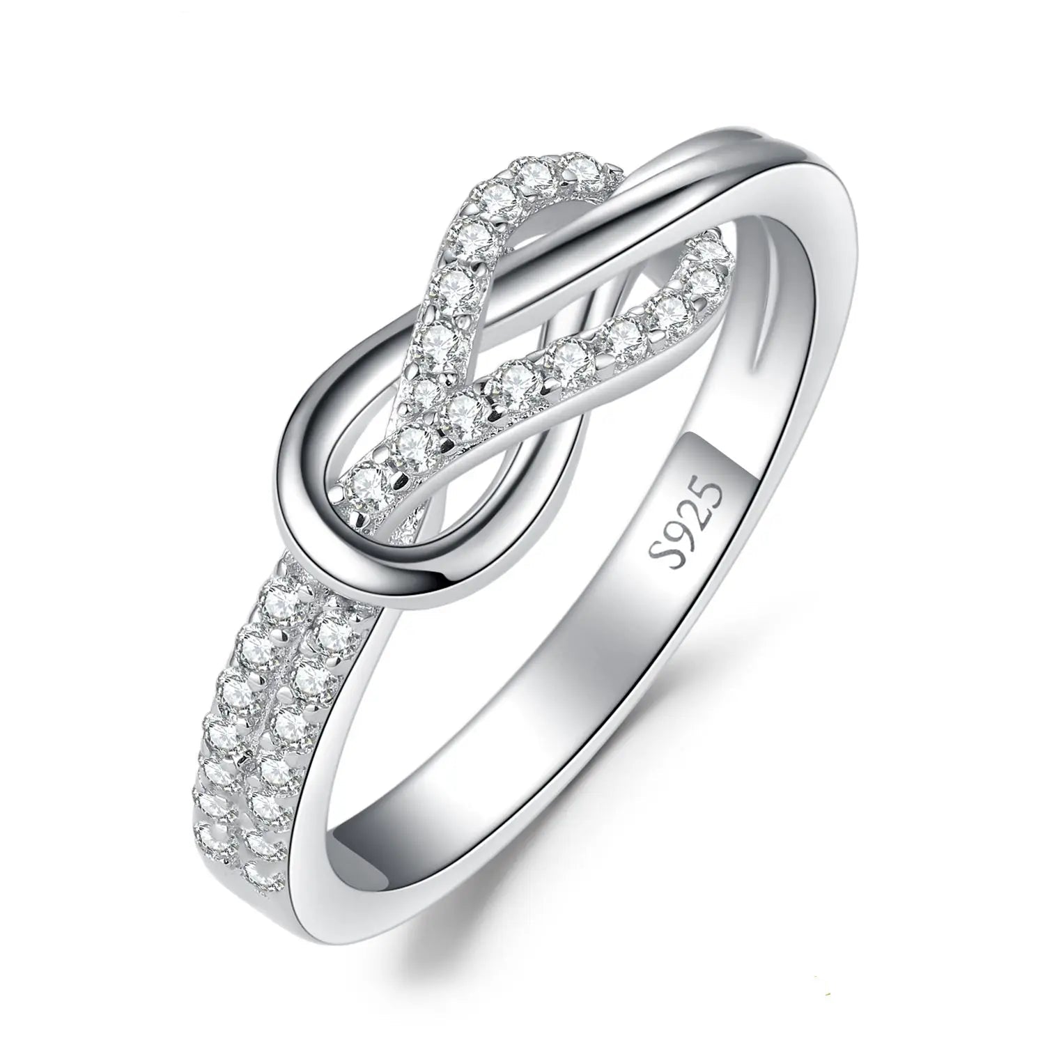 Elevate Your Elegance with the Infinity Love Knot 925 Sterling Silver Gemstone Ring