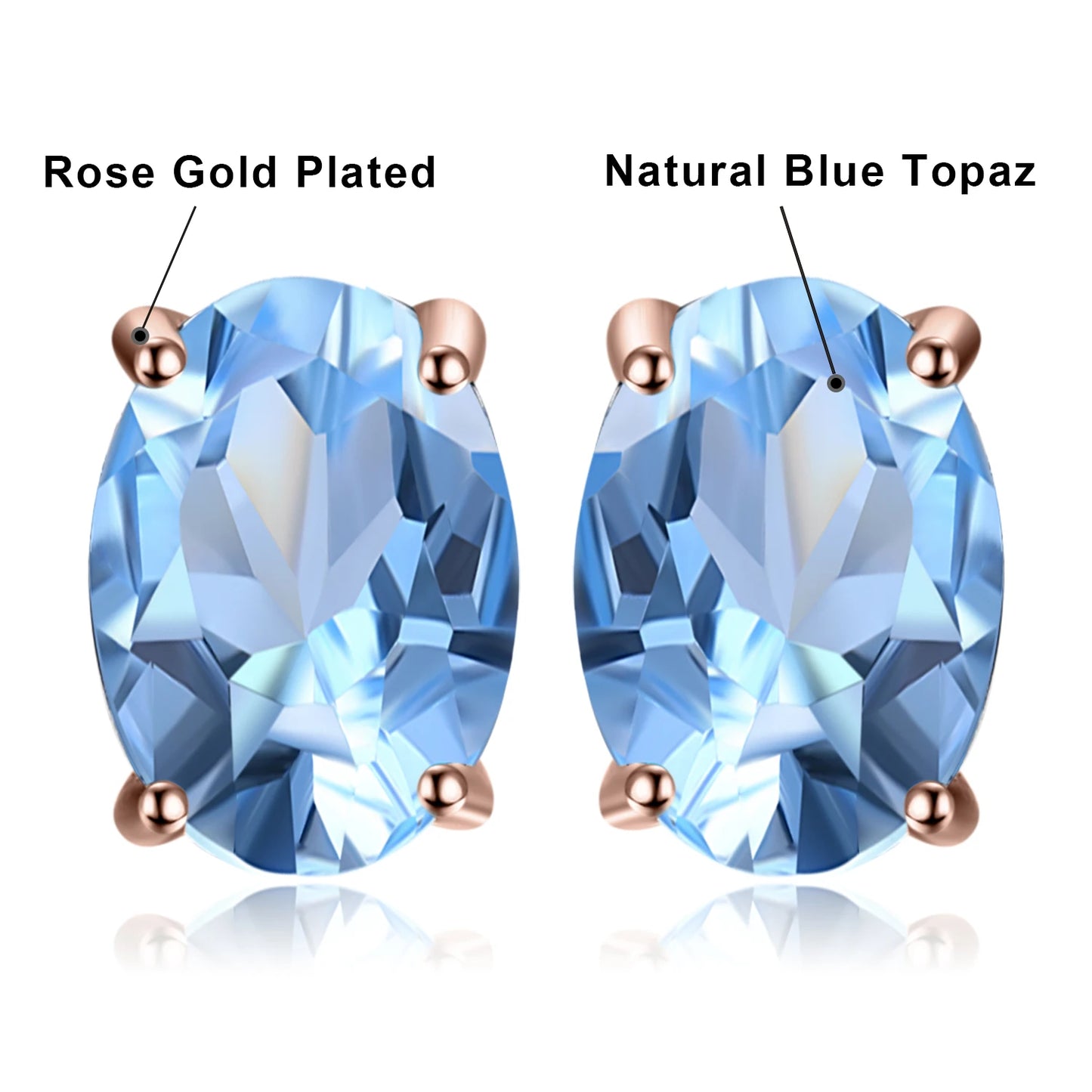 Elegant Oval Natural Amethyst 925 Sterling Silver Stud Earrings for Women - Perfect for Any Occasion