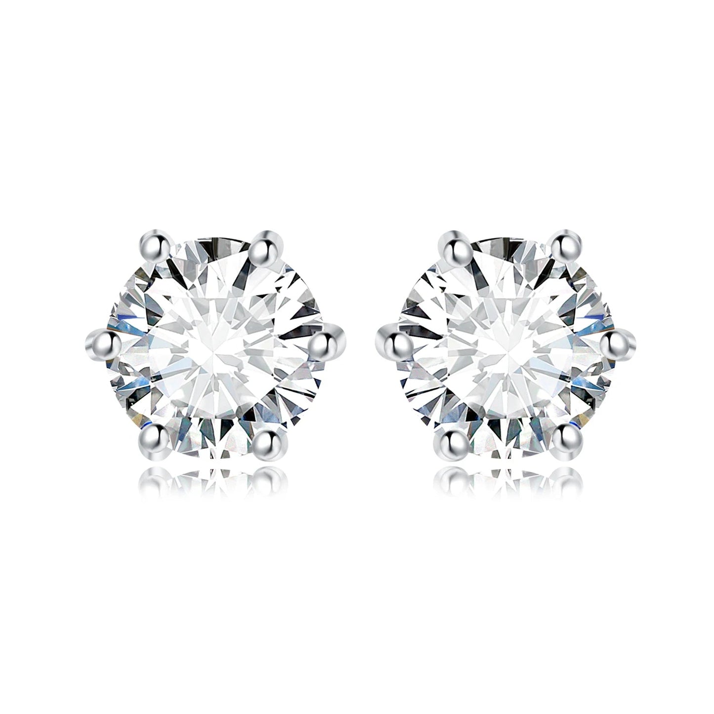 Exquisite Round 5A Cubic Zirconia Stud Earrings in 925 Sterling Silver – Perfect for Weddings and Anniversary Gifts for Women