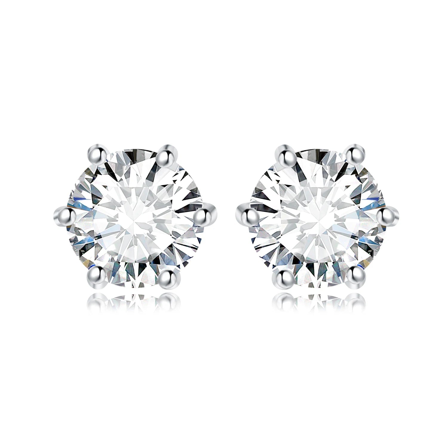 Exquisite Round 5A Cubic Zirconia Stud Earrings in 925 Sterling Silver – Perfect for Weddings and Anniversary Gifts for Women