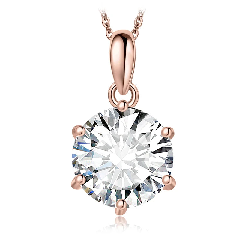 Elegant 1Ct Round Cut Moissanite Pendant Necklace in 925 Sterling Silver - A Perfect Gift for Any Occasion