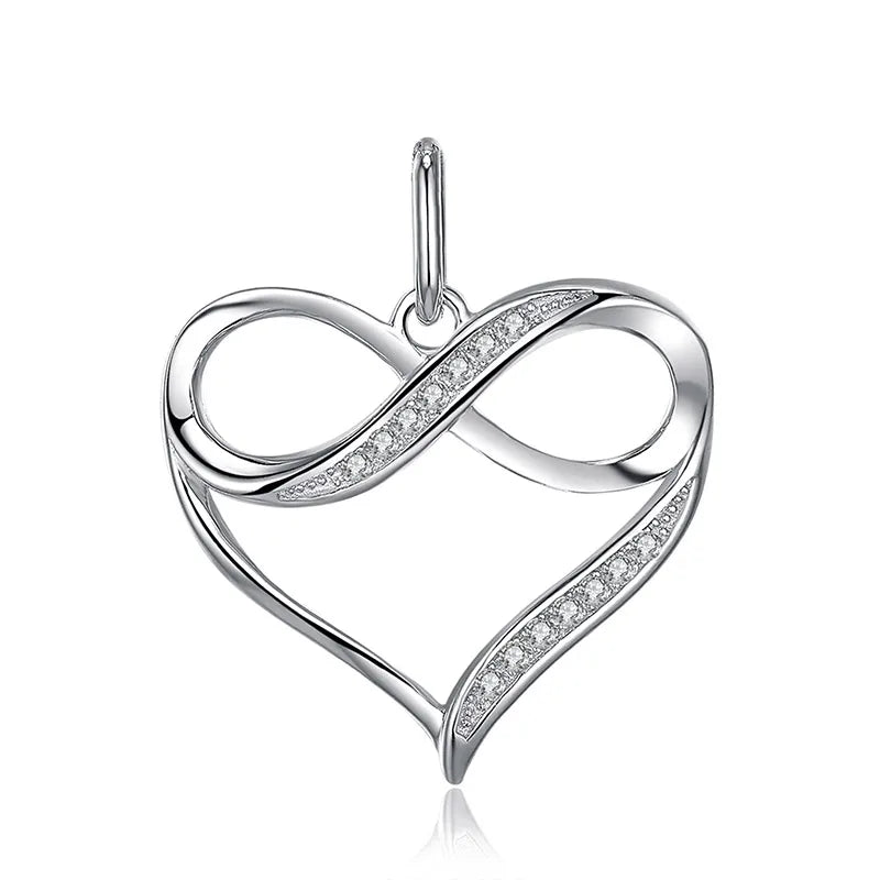 Elegant Infinity Love Knot Heart Pendant Necklace in 925 Sterling Silver - A Timeless Gift for Women and Girls