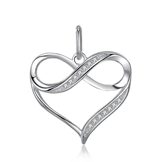 Elegant Infinity Love Knot Heart Pendant Necklace in 925 Sterling Silver - A Timeless Gift for Women and Girls