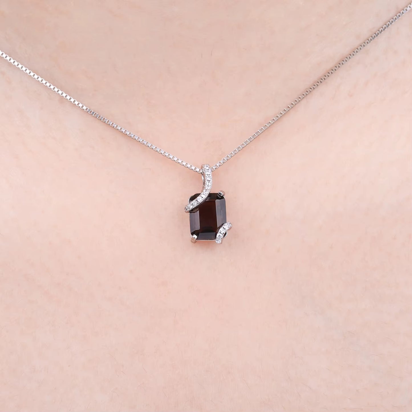 Stunning 2.2Ct Genuine Smoky Quartz Pendant Necklace in 925 Sterling Silver - A Timeless Gift for Her2