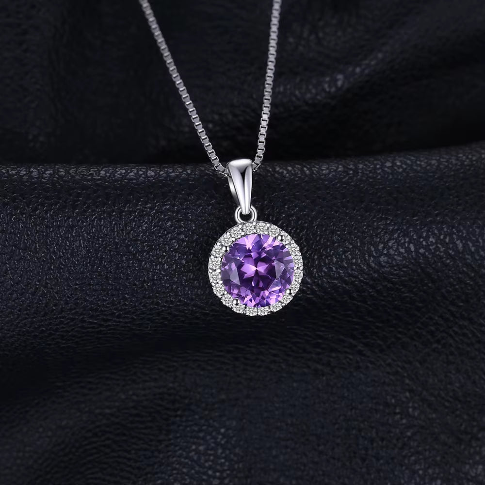 Exquisite 2.97Ct Created Alexandrite Sapphire Pendant Necklace in 925 Sterling Silver - A Timeless Gift for Women