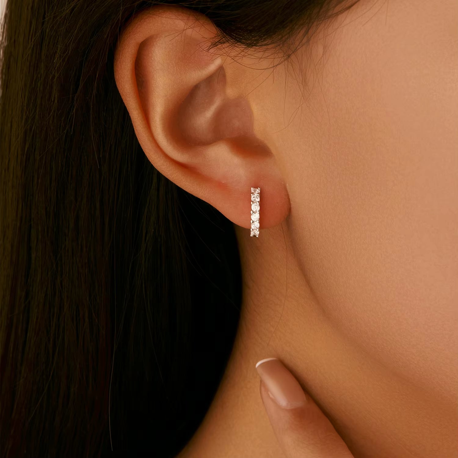 Exquisite D Color Moissanite Hoop Earrings in 925 Sterling Silver - Radiant Wedding Jewelry for Women