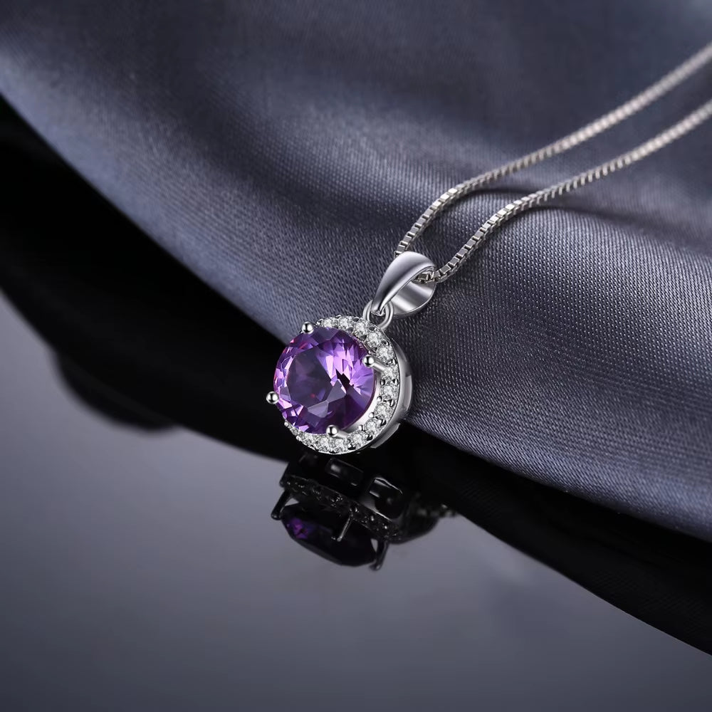 Exquisite 2.97Ct Created Alexandrite Sapphire Pendant Necklace in 925 Sterling Silver - A Timeless Gift for Women