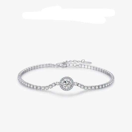 Exquisite 925 Sterling Silver Tennis Bracelet with Sparkling Cubic Zirconia - Perfect Luxury Accessory for Weddings and Engagements
