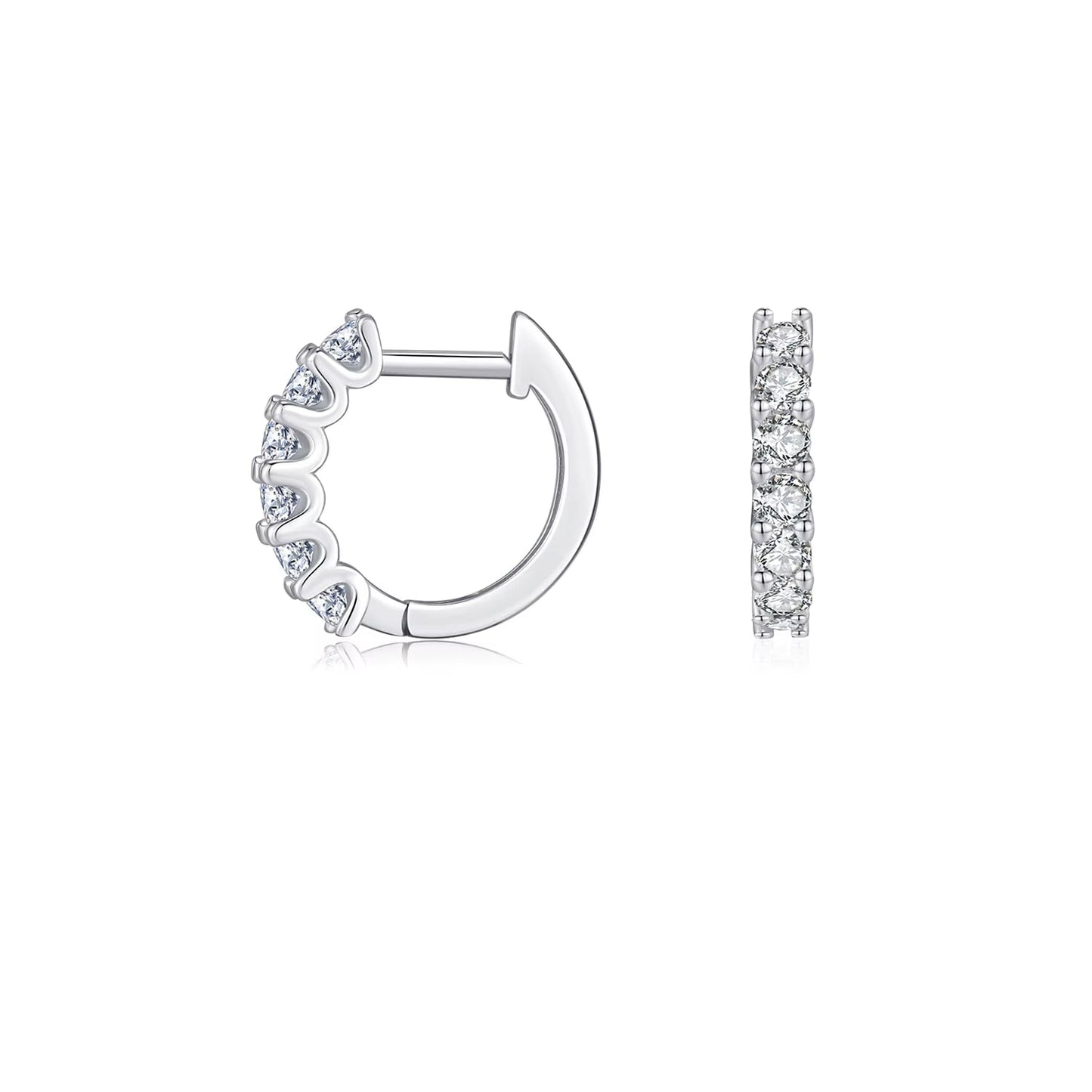 Exquisite D Color Moissanite Hoop Earrings in 925 Sterling Silver - Radiant Wedding Jewelry for Women