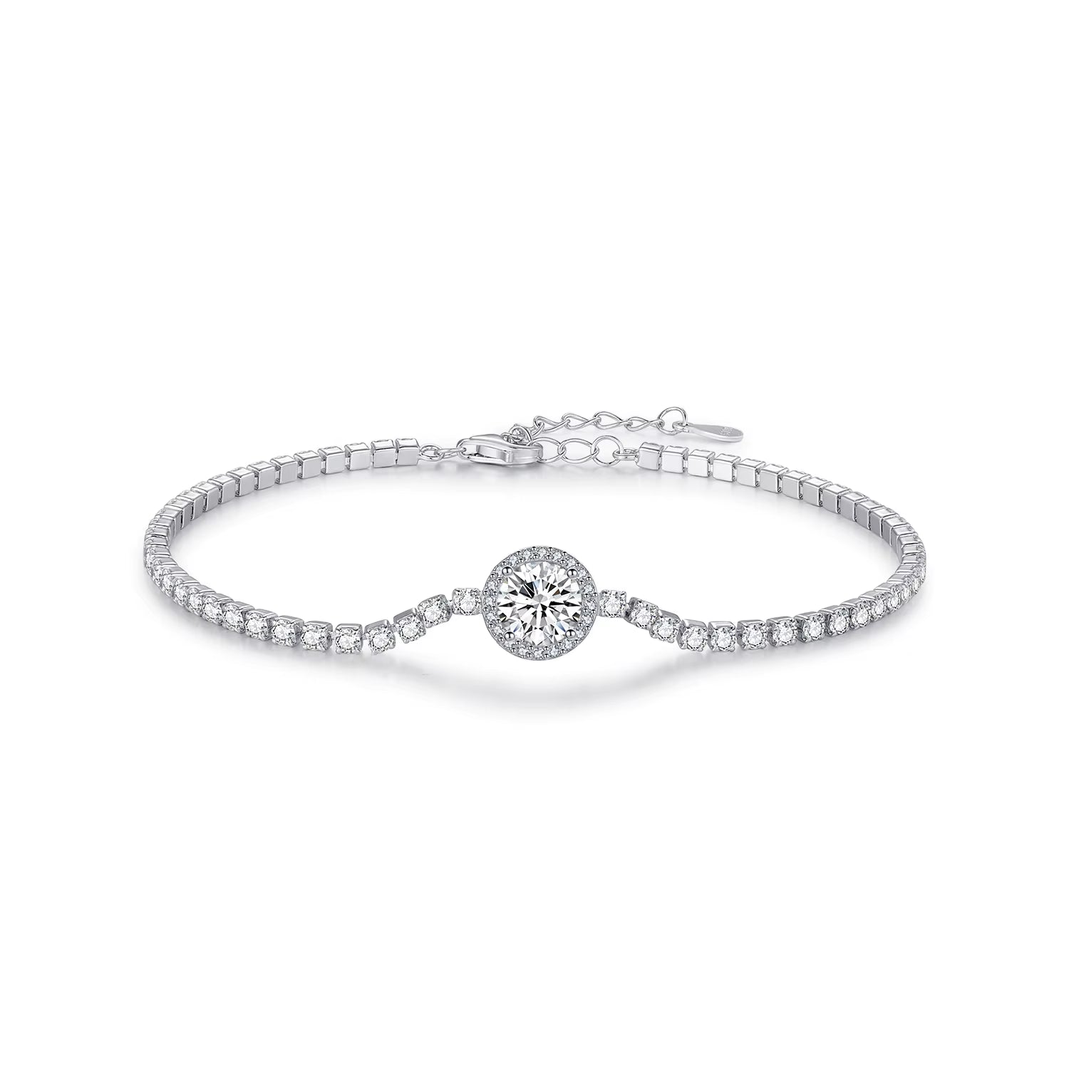 Exquisite 925 Sterling Silver Tennis Bracelet with Sparkling Cubic Zirconia - Perfect Luxury Accessory for Weddings and Engagements