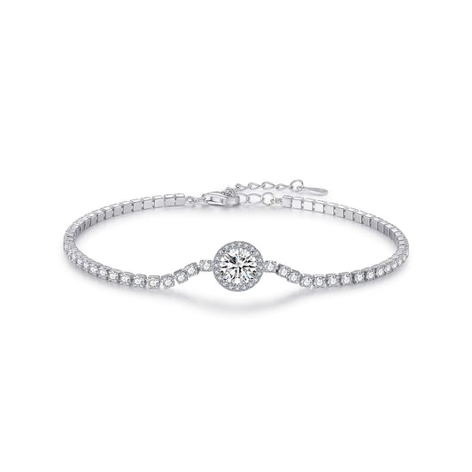 Exquisite 925 Sterling Silver Tennis Bracelet with Sparkling Cubic Zirconia - Perfect Luxury Accessory for Weddings and Engagements